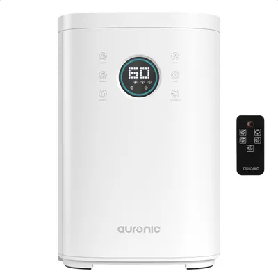 Produktbild von Auronic Luftbefeuchter - 4 Liter - 40m² - Geeignet für Wohnzimmer, Büro, Schlafzimmer, Babyzimmer und mehr - Mit Aromatherapie - BPA-frei - Weiß
