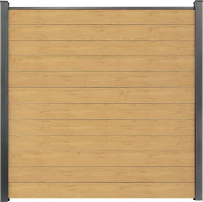 Produktbild von Zaun Hauptelement GroJa BasicLine schmal Stecksystem ohne Pfosten 180 x 180 cm Asteiche Natur