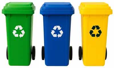 Zdjęcie produktu dla Pojemniki na Śmieci 120l ZESTAW 3 szt Kosze do Segregacji Odpadów Mocne