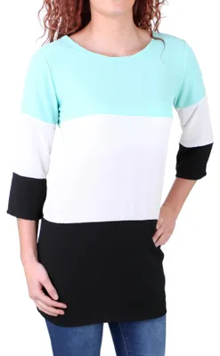 Produktbild von Madonna T-Shirt Damen "QUEENDRESSA" Colorblock Shirt 7/8 Ärmel MF-741145 Mint M