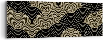 Produktbild von Bild auf Leinwand - Leinwandbild - Einteilig - Schwarz und Gold Kreise Grafiken - 90x30cm - Wand Bild - Wanddeko - Wandbilder - Leinwanddruck - Bilder - Wanddekoration - Leinwand bilder - AB90x30-4880
