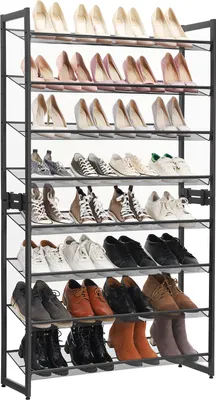 Produktbild von SONGMICS Schuhregal 8 Ebenen Schuhaufbewahrung für 32 - 40 Paar schwarz