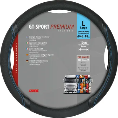 Obrázek produktu pro Potah volantu Lampa GT-Sport, ze skeentexu - L - Ø 46/48 cm - černý/modrý