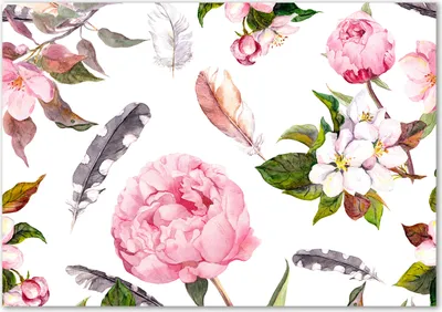 Produktbild von Tulup® Glas-Bild - 100 x 70 - Wandbild aus Glas - Wandkunst - Wandbild hinter gehärtetem Sicherheitsglas - Blumen & Pflanzen - Blumenmuster - Rosa