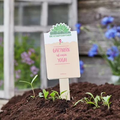 Produktbild von Saatgruß „Gärtnern ist mein Yoga“ – Wildblumen-Saatgut für bunte Blumenwiese – Nachhaltige Geschenkidee für Garten & Balkon
