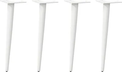 Imagen del producto de Patas para mesa de centro cónicas (4 unidades), color blanco, 30-31 cm, acero