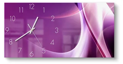 Produktbild von DEQORI Glasuhr 60x30 cm Zahlen 'Violettes Lichtspiel' Wanduhr Glas Uhr Design leise