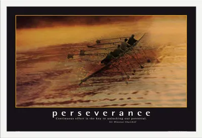 Image de Motivational - Poster - Perseverance + cadre interchangeable, Shinsuke® Maxi MDF blanc, vitre acrylique