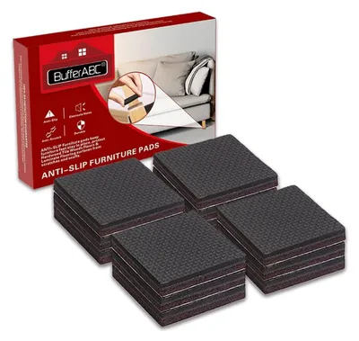 Productafbeelding van Meubelglijders antislip rubber - Vierkant - 50 mm - 12 stuks - Zelfklevend