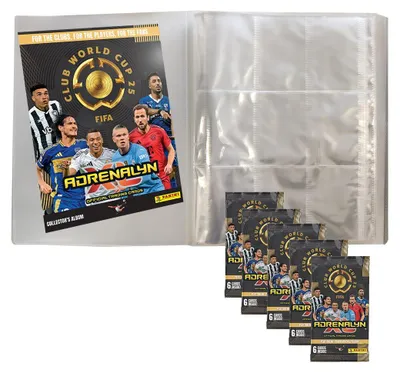 Produktbild von FIFA Club World Cup 2025 Adrenalyn XL Trading Cards - 1 Leere Sammelmappe + 5 Booster