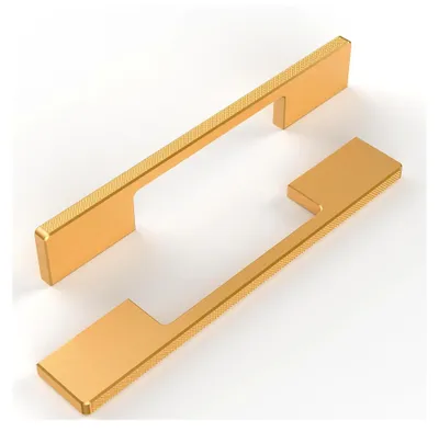 Produktbild von 10 Stück Möbelgriffe mit Schnitzdesign, 192 mm Lochabstand, Gold