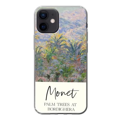 Produktbild von MuchoWow® Handyhülle Schutzhülle Hülle für iPhone 12 Monet - Kunst - Palmen in Bordighera Silikon Softcase Handy Hülle - Schutzhülle