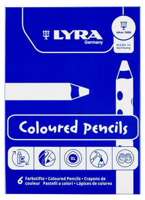 Productafbeelding van LYRA Ferby Jumbo, 4-kleuren stiften, goudkleurig gelakt, kartonnen etui, 6 stuks.