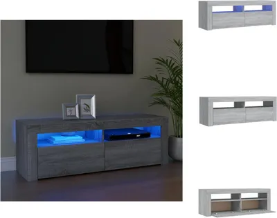 Produktbild von vidaXL TV-Schrank mit LED-Leuchten Grau Sonoma 120x35x40 cm -  TV-Möbel