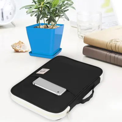 Produktbild von A4 Dokumententasche Aktenordner Portfolio Organizer Computer Notebook Reißverschlusstasche (Schwarz)