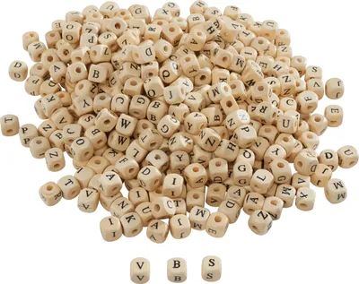 Produktbild von VBS XXL Buchstabenperlen "Holz", ca. 10 mm, 200 g, Holz