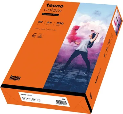 Produktbild von tecno Multifunktionspapier colors A4 80 g/qm intensivorange 500 Blatt