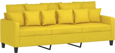 Obrázok produktu pre vidaXL 3-miestna pohovka Svetložltá 180 cm Látka