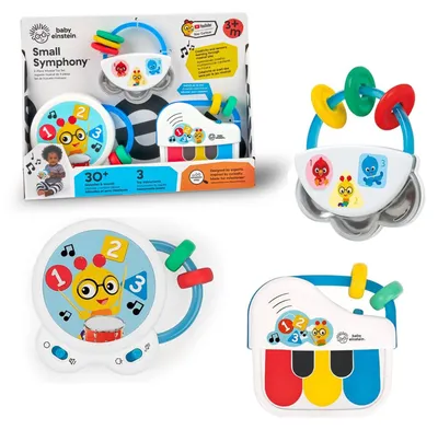 Produktbild von Musikinstrumente für Babys – Set mit 3 Instrumenten – Fördert das Erlernen von Zahlen, Farben und Formen – ab 3 Monaten