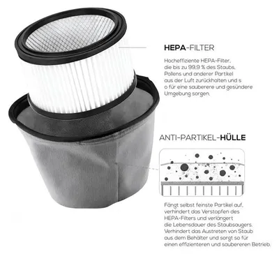 Imagen del producto de Aspiradora de cenizas DICOGAR de 20 litros, ideal para chimeneas y estufas de pellets, con función de soplado