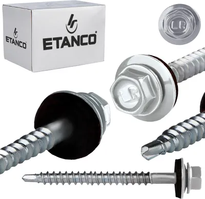 Produktbild von ETANCO Selbstbohrschrauben Trapezblechschrauben 4,8 x 60 mm verzinkt 100 Stk.