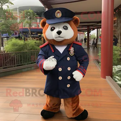 Produktbild von Navy REDBROKOLY Red Panda Maskottchen Kostüm mit Anzughose und Baskenmütze