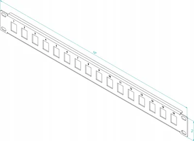 Produktbild von Patch Panel RACK 19 Zoll 1HE 16 Slots für Netzwerkschrank RACK Grau Stalflex