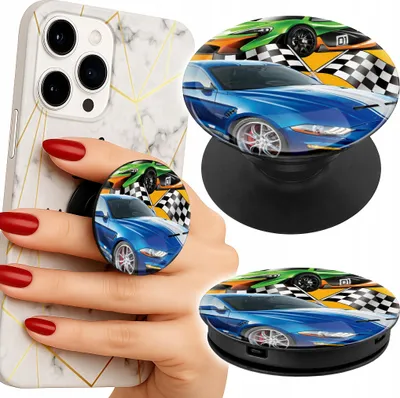 Produktbild von Handyhalter Popsocket für den Finger / Ständer - FÜR KINDER, RENNWAGEN-MOTIV