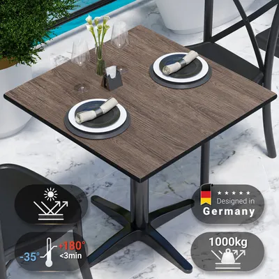 Produktbild von COMPACT | Gastro HPL Tischplatte | B:T 60 x 60 cm | Light Wenge | Quadratisch | Gastro HPL Tischplatte