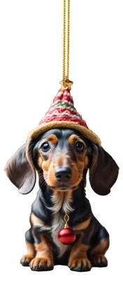 Produktbild von Dackel Hund Weihnachtsbaum Anhänger Weihnachtsschmuck Figur Hängedekoration Geschenk Party Home Deko - Modell: B
