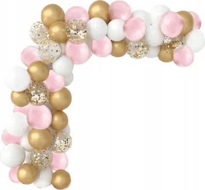 Image de Set de bannières de guirlandes de ballons roses pour le premier anniversaire