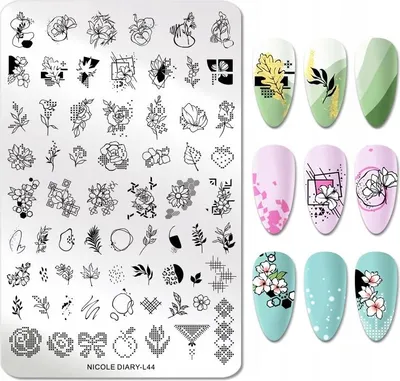 Produktbild von Große Nagelstempelplatte BLUMEN