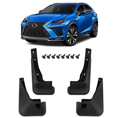 Produktbild von HERSTMOTO Schmutzfänger 4er-Set für Lexus NX 300h 2017-2021 Facelift, vorne und hinten, mit Befestigungssatz, PK38978J01TP