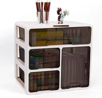 Produktbild von Famanu Schreibtisch-Organizer mit 4 Schubladen - 3-lagige Aufbewahrungsbox