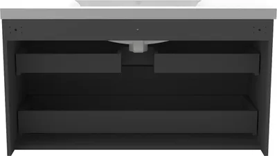 Produktbild von Waschtisch mit Unterschrank 80cm Alast Badmöbel Set Dunklegrau Keramik Waschbecken mit Unterschrank MDF Softclose