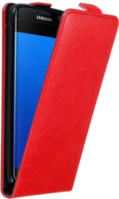 Produktbild von Cadorabo Hülle für Samsung Galaxy S7 EDGE Schutz Hülle in Rot Flip Etui Handyhülle Case Cover