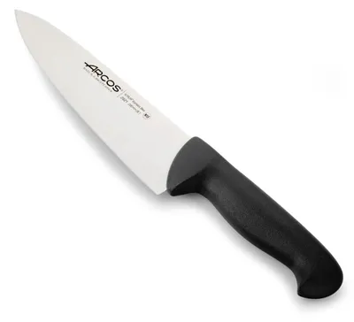 Küchenmesser 20 cm, rostfreier Stahl, Polypropylen-Griff, schwarz/silber