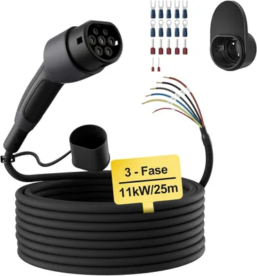 Zdjęcie produktu dla Kabel zastępczy typu 2 do stacji ładowania i wallboxa - 11 kW - 25 metrów