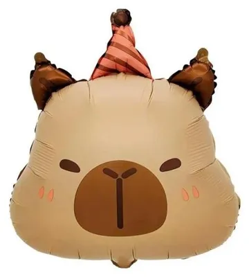 Obrázek produktu pro Fóliový balón s motivem kapibary – narozeninová hlava, 48 x 38 cm – Godan