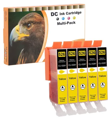 Produktbild von D&C 5X Gelb Druckerpatronen Kompatibel für Canon CLI-526 Y für Canon Pixma MG5250 MG5300 MG5340 MG5350 MG6250 MG8150 MG8250 MX885 MX895 IP4840 IP4850 IP4900 MG5140 MG5150 MG5240 MX710 MX715