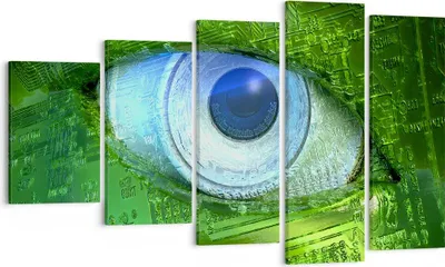 Produktbild von Bild auf Leinwand - Leinwandbild - Computergrafik Abstraktion Prozessor - 100x60cm - Wand Bild - Wanddeko - Leinwanddruck - Bilder - Kunstdruck - Leinwand bilder - Wandkunst - EG100x60-0333