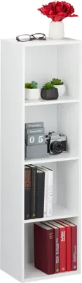Immagine prodotto di Relaxdays Relaxdays libreria bianca - scaffale a cubo con 4 scomparti - scaffale aperto - scaffale a parete - scaffale portaoggetti - credenza
