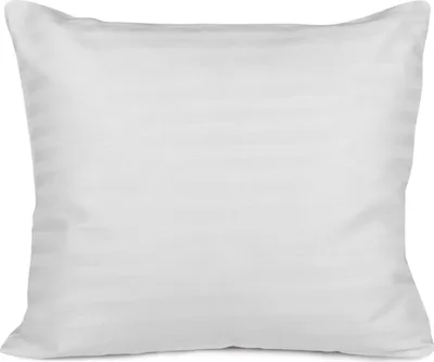 A white pillowcase with a subtle striped pattern, shown flat against a white background.
