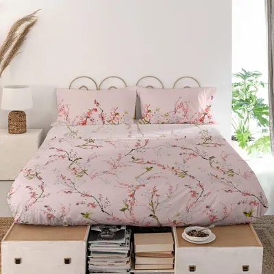 Image de Drap de dessus HappyFriday Chinoiserie rose 180 x 270 cm (asiatico/oriental)
