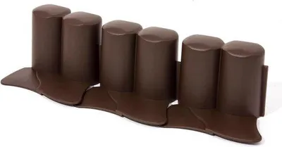 Productafbeelding van Plastic omheining voor de tuin, palissade model, 302 x 10 cm - bruin - decoratieve scheidingswand