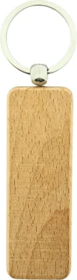 Image de Porte-clés CombiCraft en bois vierge rectangle 40 x 40 mm – 1 pièce