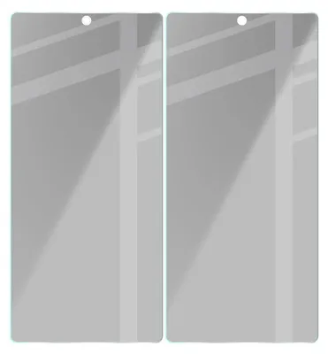 Two identical screen protectors are shown side-by-side against a light gray background.