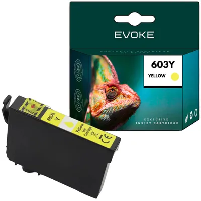 Immagine prodotto di Inchiostri compatibili Evoke per stampanti Epson 603XL 603 XL, colore giallo, capacità 12 ml, resa di 1050 pagine, compatibili con i modelli Expression Home XP-2100, 2105, 2150, 2155, 3100, 3150, 3155, 4100, 4105; e WorkForce WF-2810DWF, 2830DWF, 2835DWF, 2850DWF