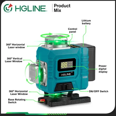 Immagine prodotto di Livella laser 4D con 16 linee, laser verde, autonivelante, portata 25 metri
