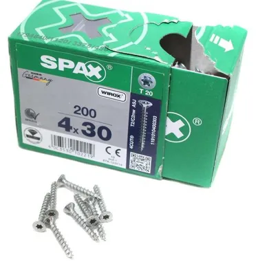Immagine prodotto di SPAX® 1191010400303 SPAX® Universalschrauben T20 Senkkopf WIROX 1191010400303 4 mm x 30 mm, 200 St.